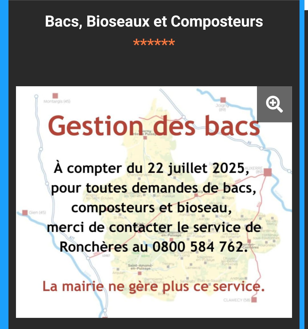gestion des bacs